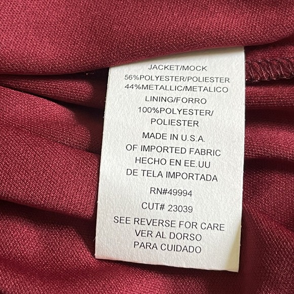 R&M Richards Womens Size L Red Sparkly Twofer Cardigan Jacket Long Sleeve NEW - Picture 7 of 9